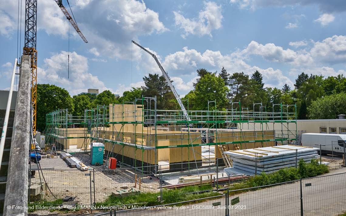07.06.2023 - aktuelle Fotos von der »Baustelle zum Hort für Kinder« in Neuperlach in München